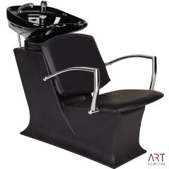 Frizerski umivalnik Lady Y (črn umivalnik, črno oblazinjenje) + PAKO P-7