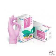 Nitrilne zaščitne rokavice roza brez pudra 100kom