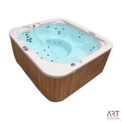 Zunanji SPA masažni bazen ART - King rjava