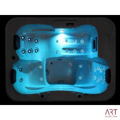 Zunanji SPA masažni bazen ART - Lion svetlo modra LED osvetlitev
