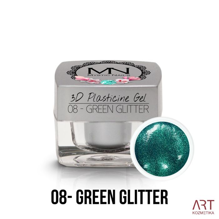 VT - Mystic Nails 3D Plasticine Gel 08 Green Glitter - 3,5g