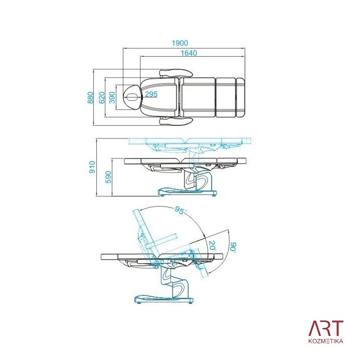 Kozmetična miza - pedikerski stol 708A  | 4 x motor |