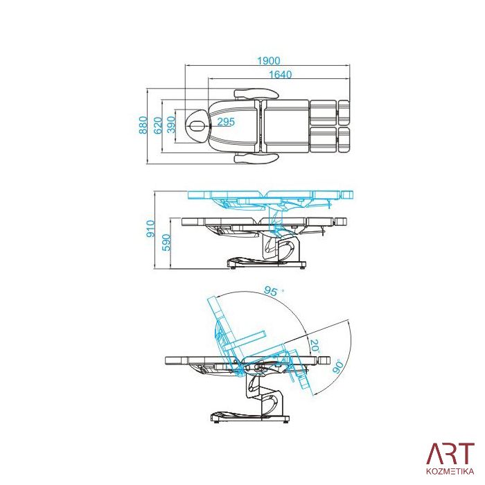 Kozmetična miza 708AS | 3 x motor | AS9095