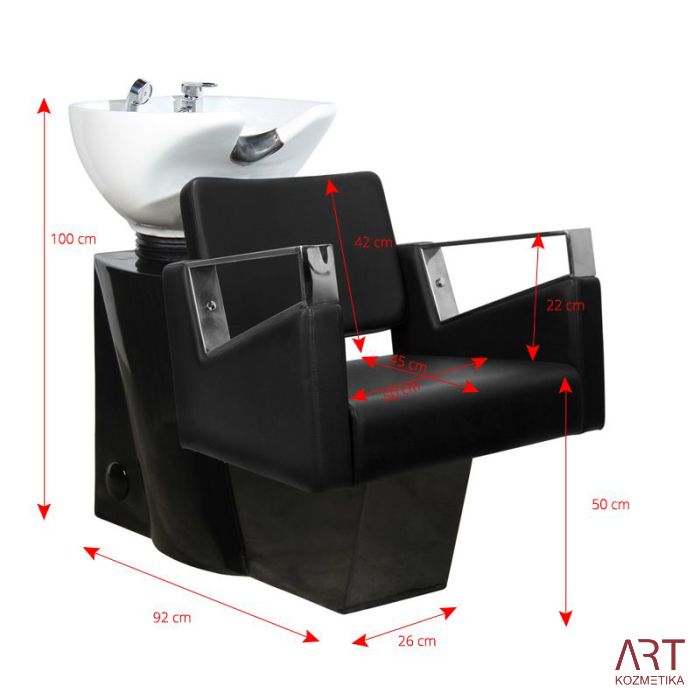 Frizerski umivalnik - AS 9229 - črn