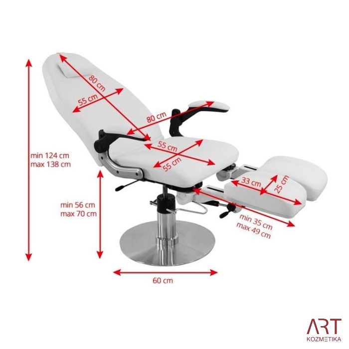 Pedikerski hidravlični stol 2604a - bel