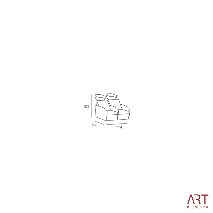 Frizerski umivalnik Luna za 2 osebi