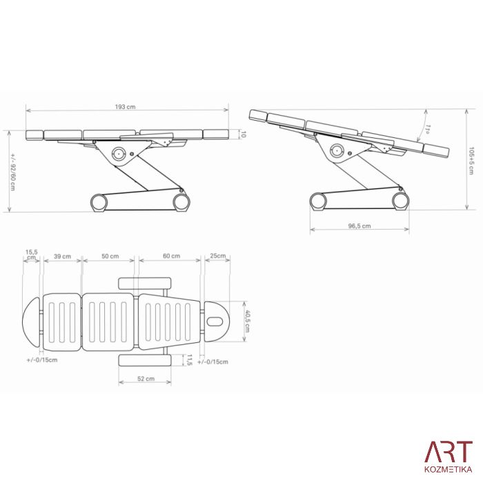 Kozmetična miza B'LIGHT 502 | 4 x motor
