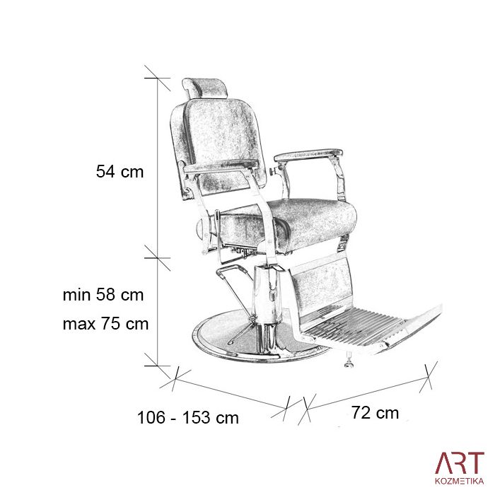 Frizerski - brivski stol | Silver |
