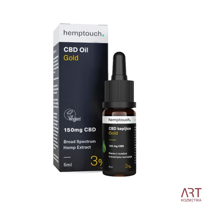 CBD kapljice Gold 150mg CBD | Hemptouch | 5ml (3%)