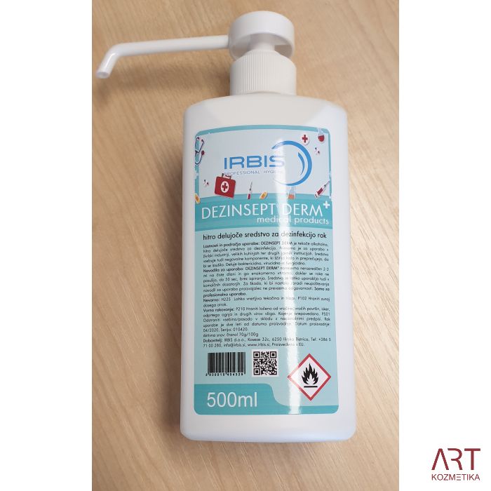 DEZINSEPT DERM+ 500 ml  - alkoholno sredstvo za roke s pumpico