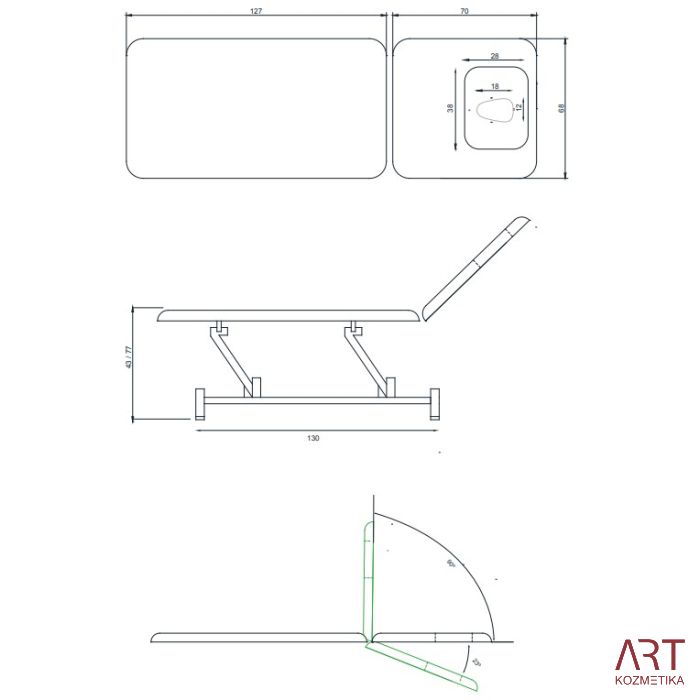 Električna masažna / fizioterapevtska miza - Torac