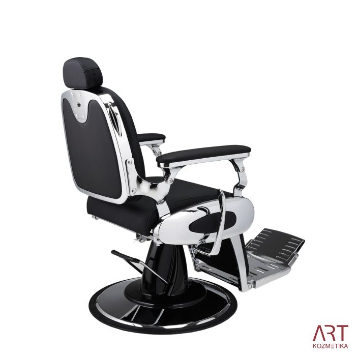 Brivski stol Lion (črno oblazinjenje)