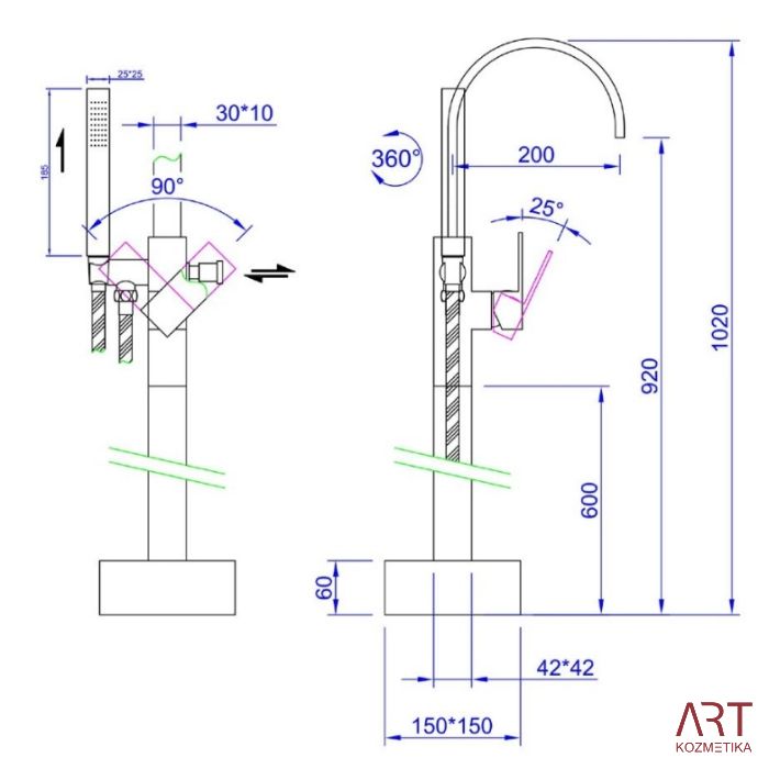 Masažna kad ART - Bloom
