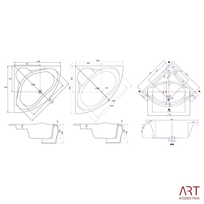 Masažna kad ART - Teardrop