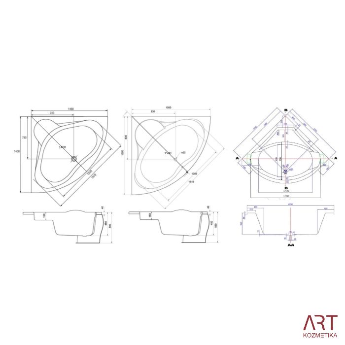 Masažna kad ART - Teardrop Profi