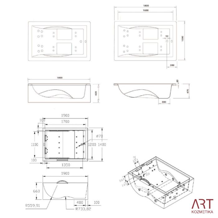 Masažna kad ART - Mantra Profi