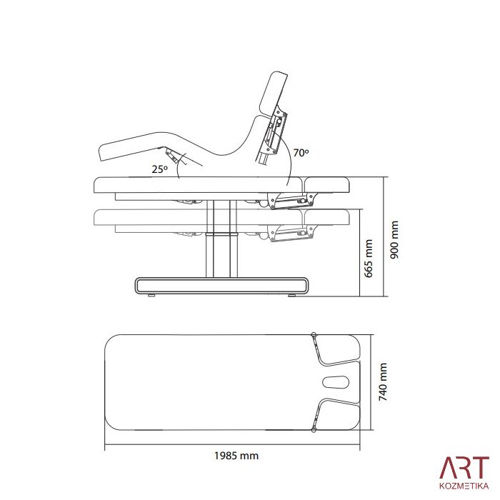 Električna SPA masažna miza Nush 2264 | 3 motorji