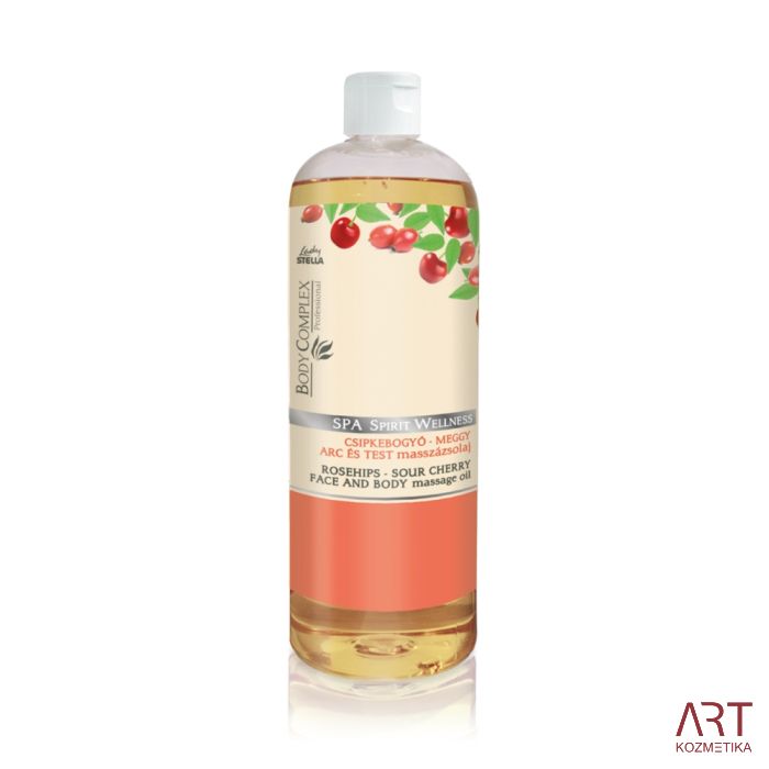 Spa Spirit wellness masažno olje za obraz in telo - šipek in višnja 1000 ml
