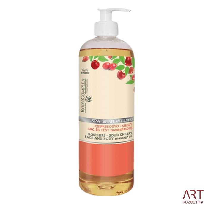 Spa Spirit wellness masažno olje za obraz in telo - šipek in višnja 1000 ml