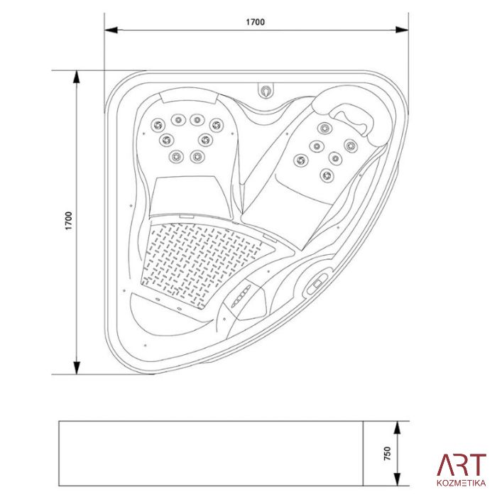 Zunanji SPA masažni bazen ART - Daylight