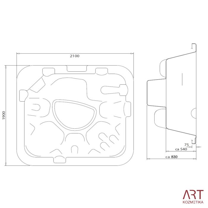 Zunanji SPA masažni bazen ART - King rjav