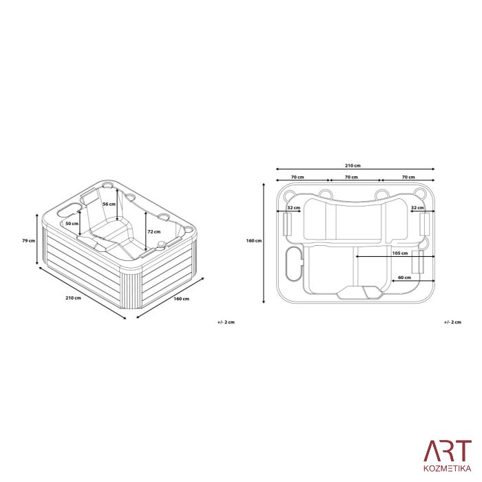 Zunanji SPA masažni bazen ART - Lion