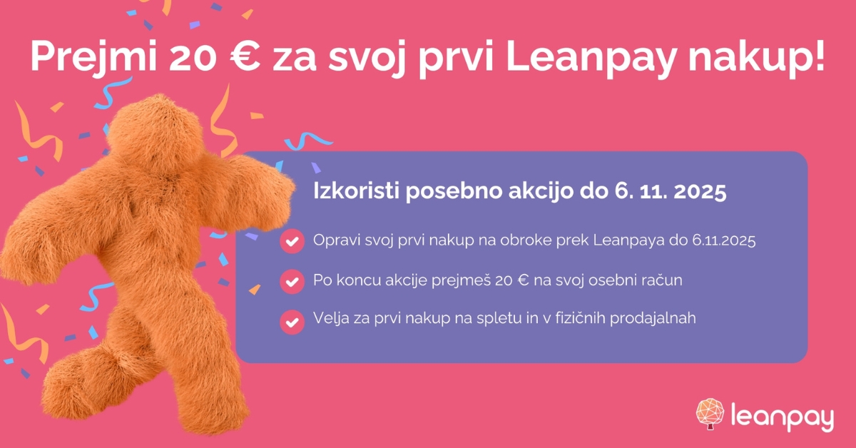 Prvi nakup z Leanpay prinaša 20 €