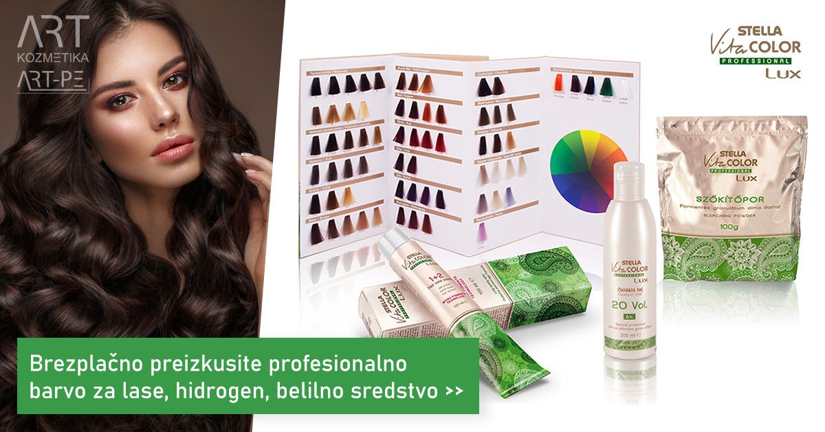 Brezplačno preizkusite 2 profesionalni barvi za lase, hidrogen in belilno sredstvo Vita Color LUX
