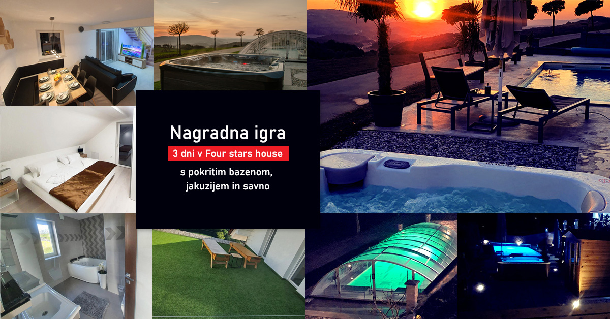 Nagradna igra - 3 dni v Four stars house - hiši s pokritim bazenom, jakuzijem in savno