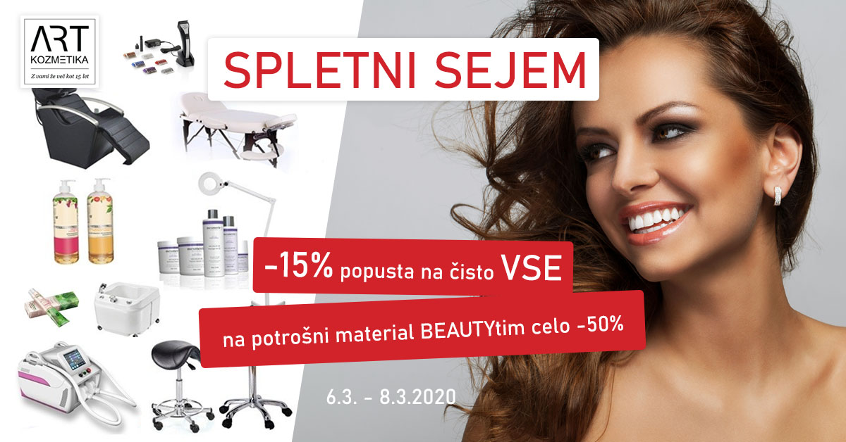 Spletni sejem - popust -15% na čisto VSE, potrošni material BEAUTYtim pa znižan celo -50%