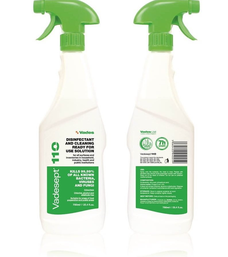 VADESEPT dezinfekcijska tekočina za delovne površine 750ml VADESEPT dezinfekcijska tekočina za delovne površine 750ml