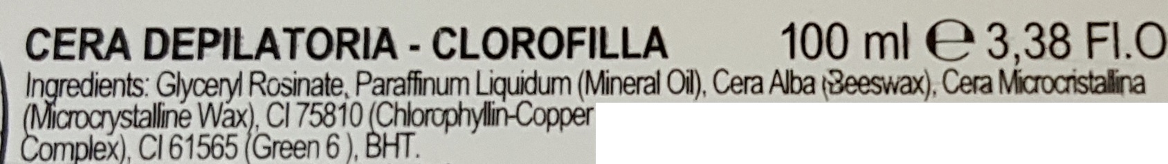 cera depilatoria clorofilla