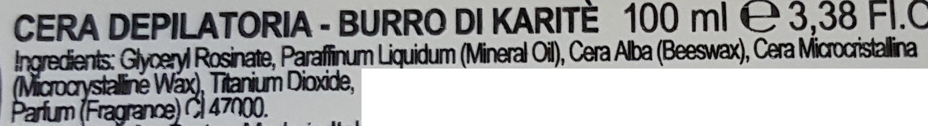 cera depilatoria karite INCI cera depilatoria karite INCI