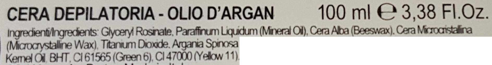 cera depilatoria olio d argan INCI cera depilatoria olio d argan INCI