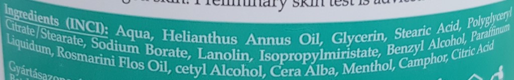 INCI masažna krema za sproščanje mišic INCI masažna krema za sproščanje mišic