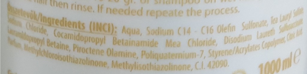 shampoo anti-dandruff INCI