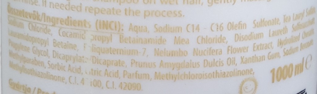 shampoo repair and nourish INCI