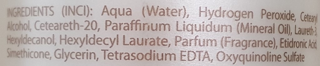 Oxidant milk INCI